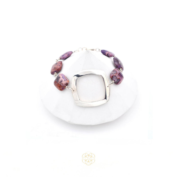 Abundant Bracelet in Purple Crazy Lace Agate from Kim R Sanchez Jewelry